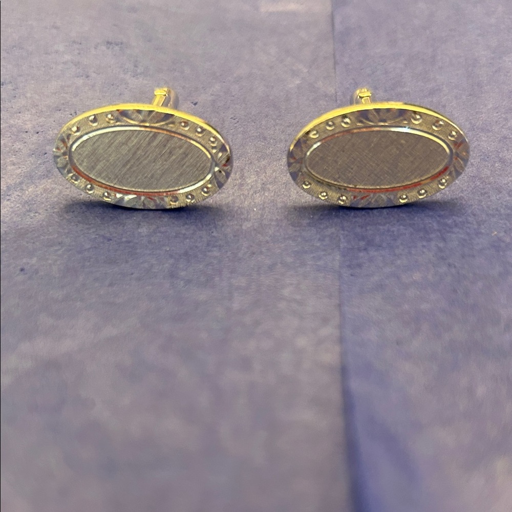 Vintage Silvertone Oval Cuff Links